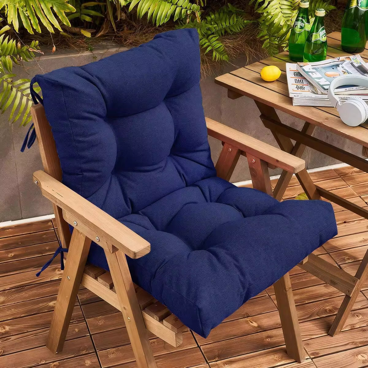 Back Chair Cushion Waterproof Polyester Rocking Chair Cushion With Non-Slip Ties Anti-Fading Deep Seat Chair Cushions, Outdoor Dining Chair Cushion For Patio Cushion Furniture